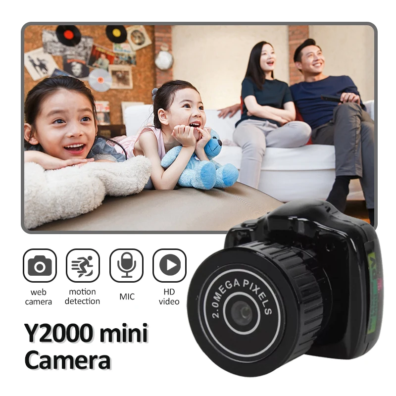 

Y2000 Mini Portable 480P Micro Camera Video Recorder Camcorder Miniature Camcorder Small Household Security Monitor Device
