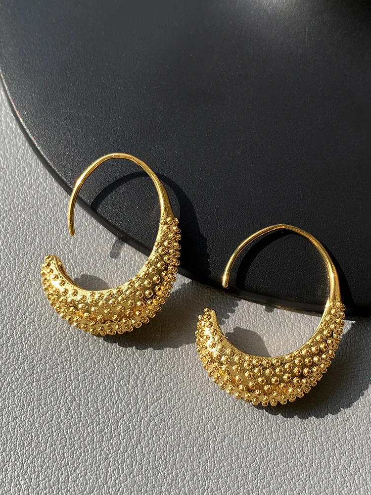 

2022 New Classic Copper Alloy Special Design Metal Hoop Earrings For Woman Fashion Jewelry Temperament Girl's Daily Wear Earring