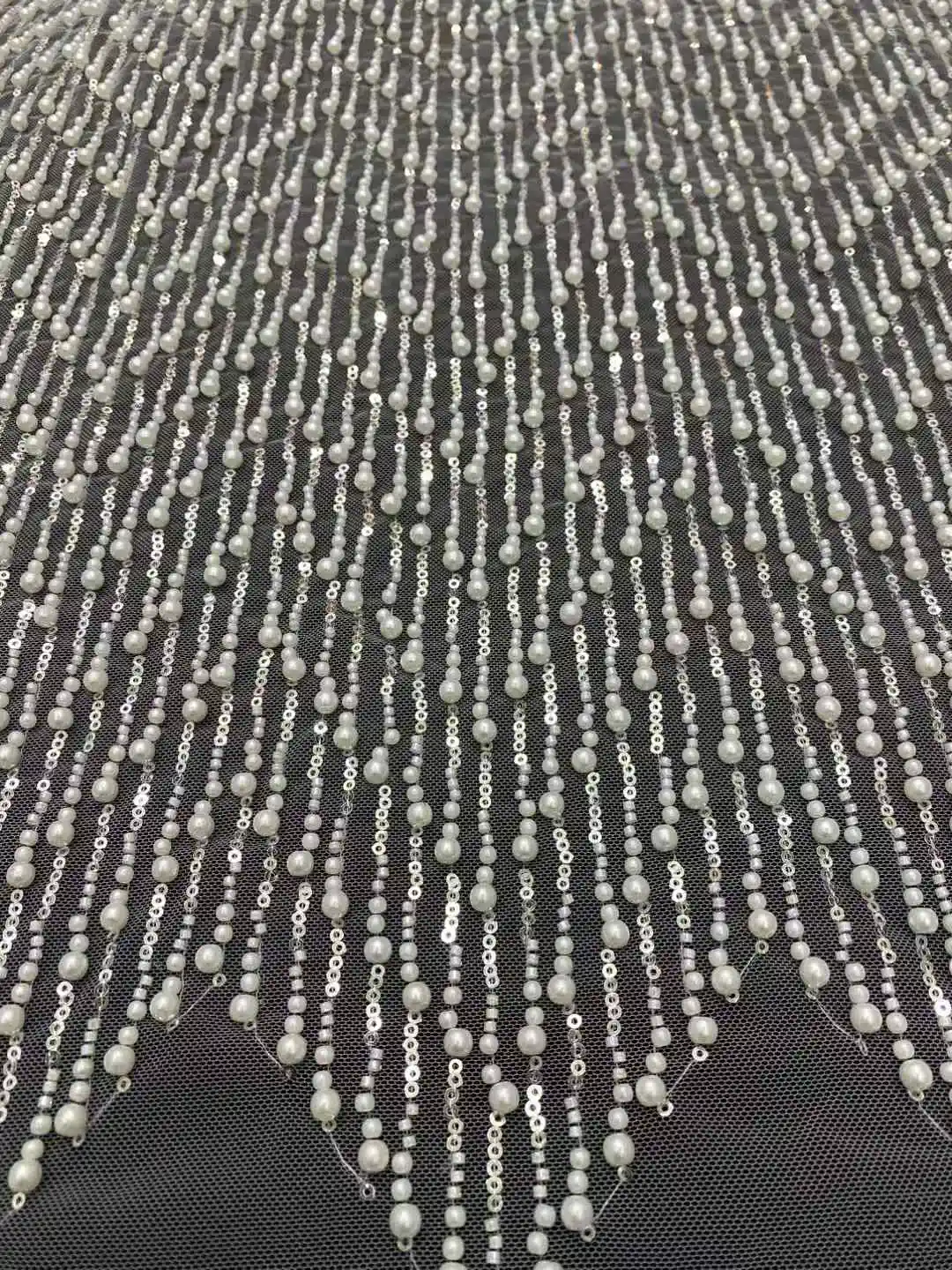 2025 роскошная кружевная ткань ручной работы расшитая бисером высокое качество