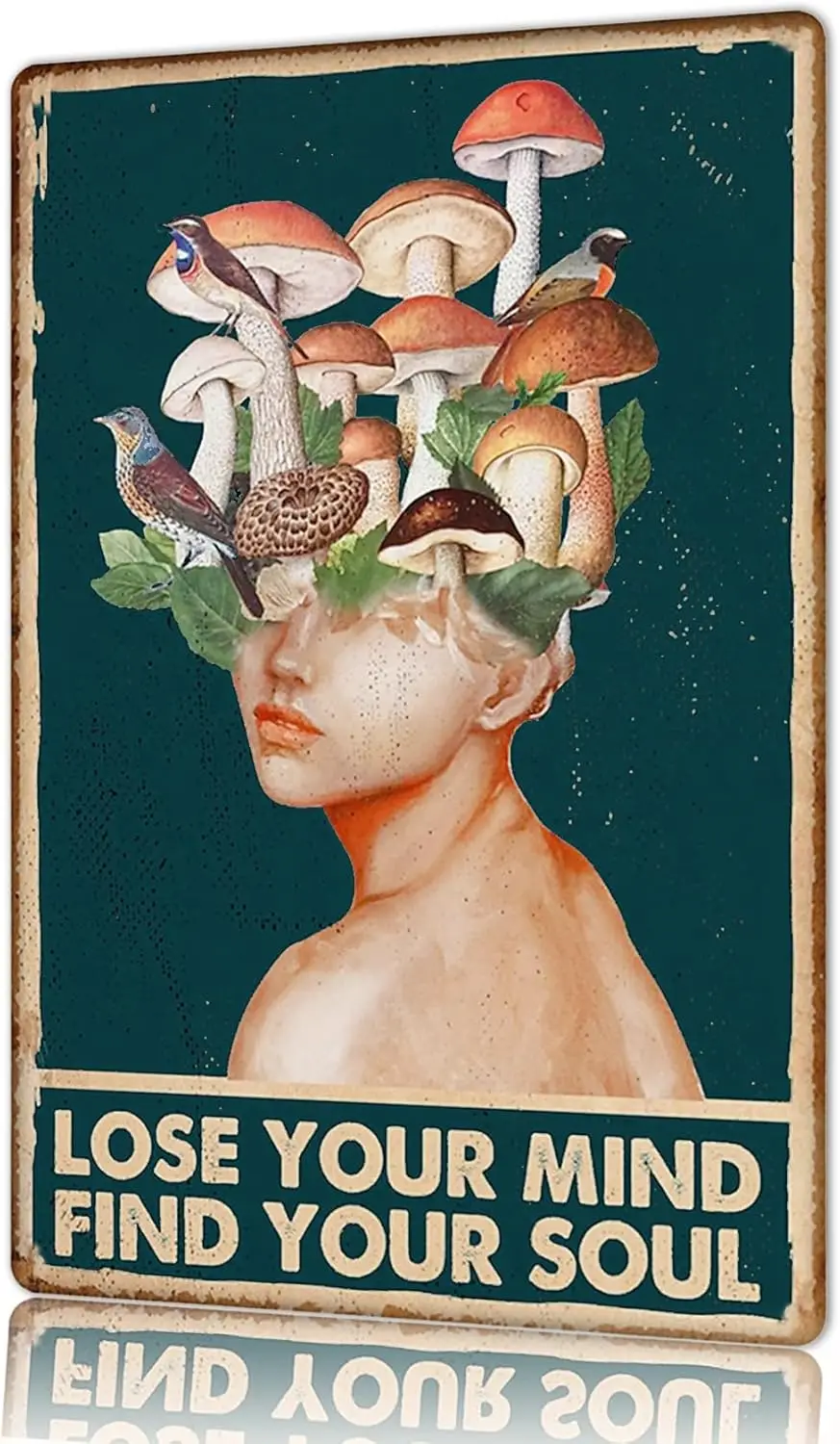 Vntge Metl Tn Sgns e Your Mnd Fnd Soul Грибы Охотник Sgn Encouragement Gfts для женщин Дом Ktchen Спальня Кофе