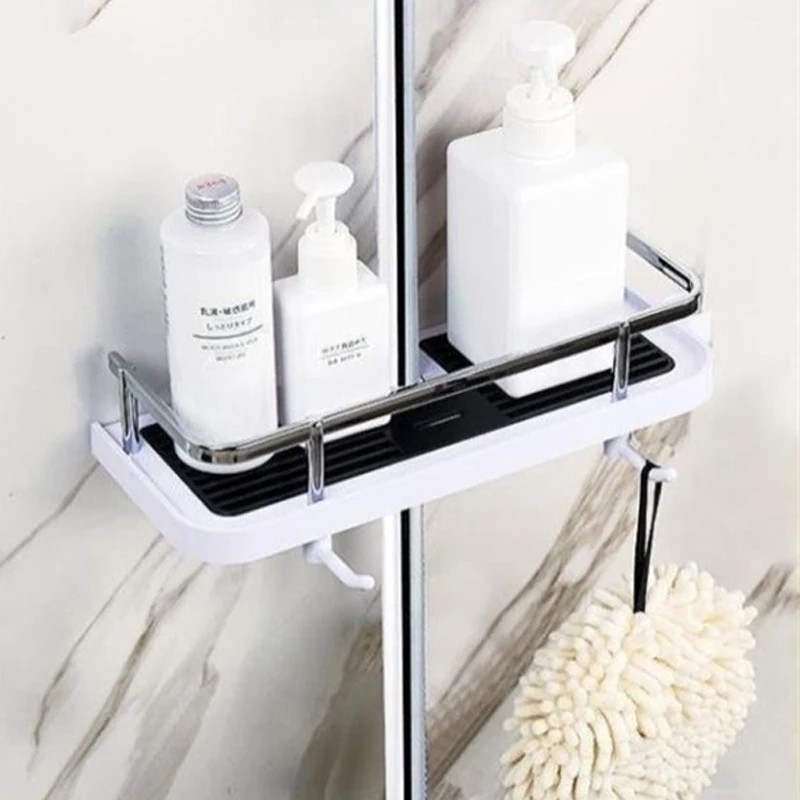 

Bathroom Shower Shelf Lifting Bracket Tray Storage Rack Shower Head Support Holder Organizer Shampoo Soap Stand Accessories