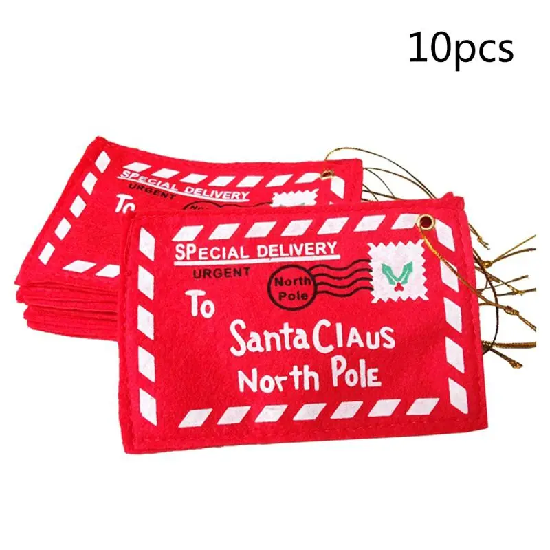 

Рождественские войлочные конверты P82D 10x с надписью «Санта Клаус», подарок на Рождество, конфеты, Сумка с вышивкой, Рождественское украшение, подарок 3x5 дюймов