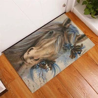 love horse rubber base doormat 3d printed non slip door floor mats decor porch doormat