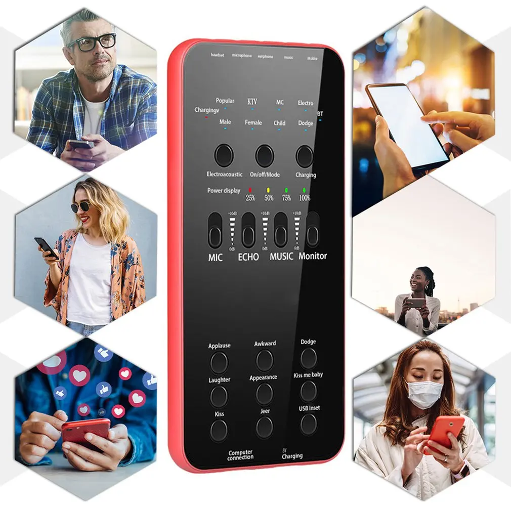 

Лидер продаж, звуковая карта E6, внешняя звуковая карта USB, гарнитура, микрофон, веб-трансляция, персональные развлечения, стример для прямой ...