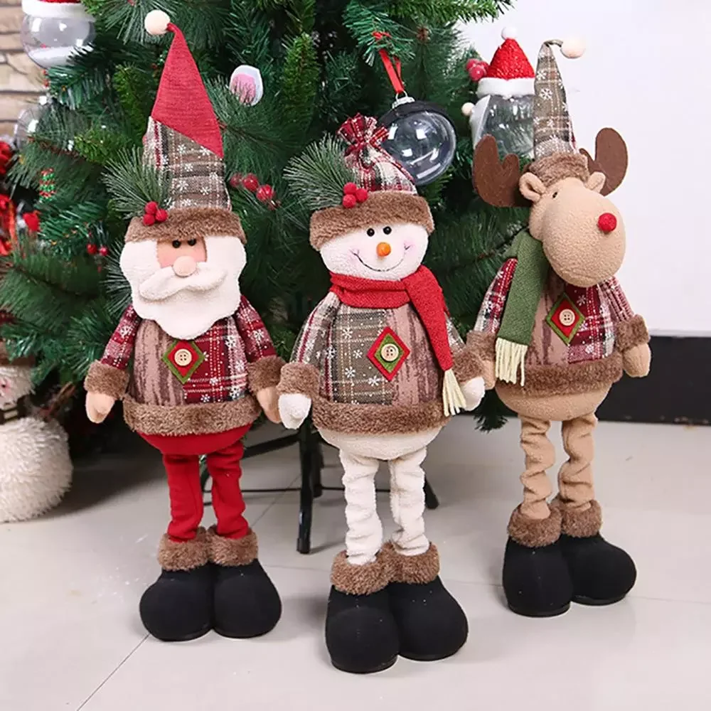 

New Year 2022 Christmas Dolls Tree Decor Ornament Reindeer Snowman Santa Claus Standing Doll Decoration Merry Christma Navidad