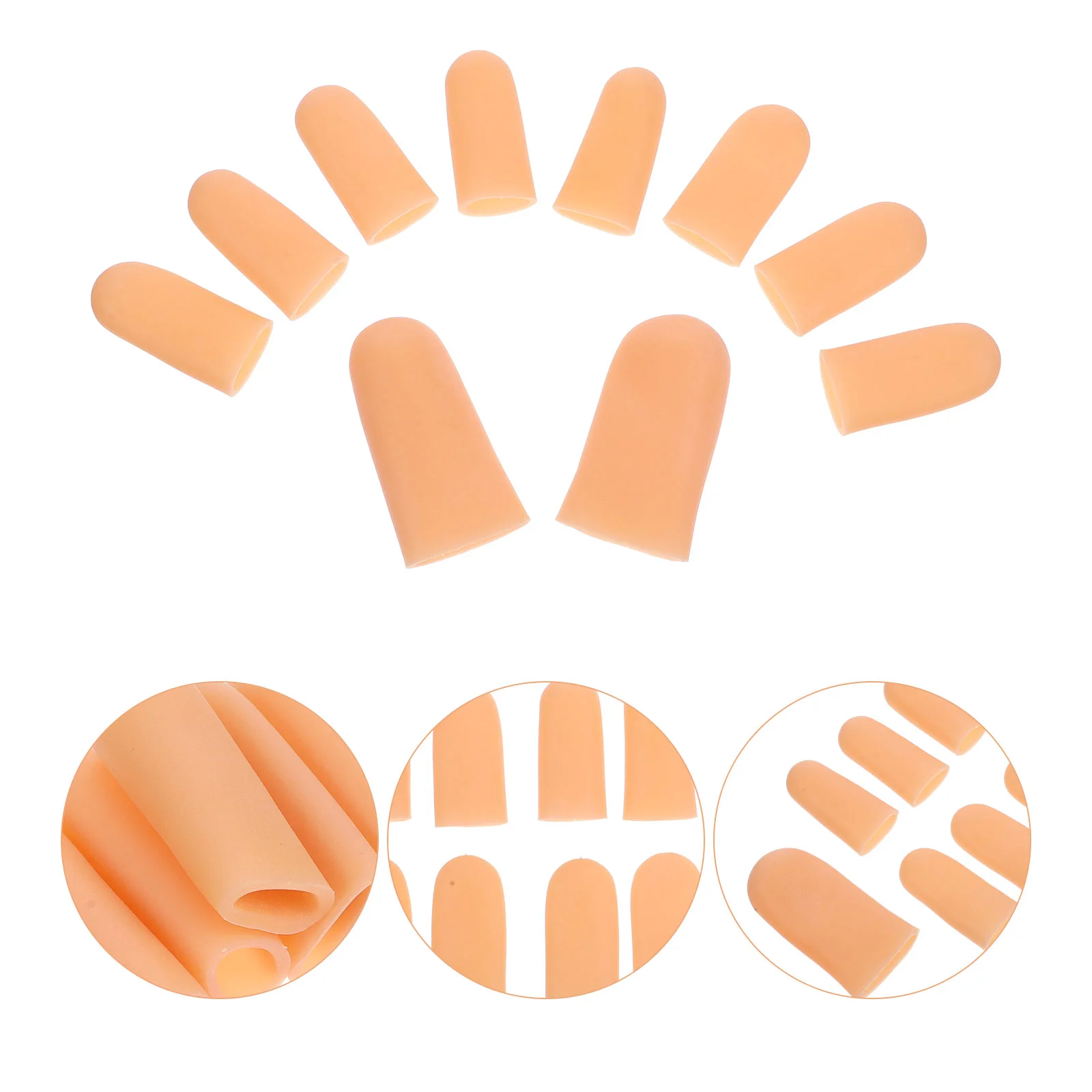 

5 Pairs Protector Sleeves Toe Caps Silicone Cover Tube Silica Gel Protectors Closed Covers