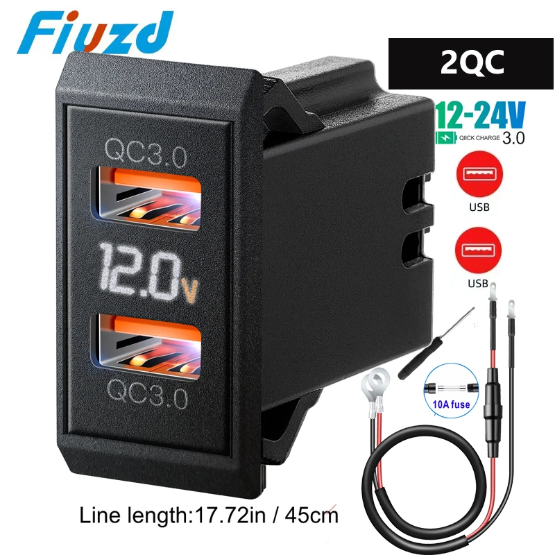 Автомобильная розетка 12 В 24 В USB-розетка 54 Вт с двумя портами PD USB-C Quick Charge 3.0 USB-разъем для зарядного устройства для аксессуаров passat b8 b7 b6 b5