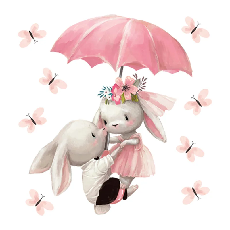 Кроличьи детские обои для фона живой спальни декорация наклейки на стену.