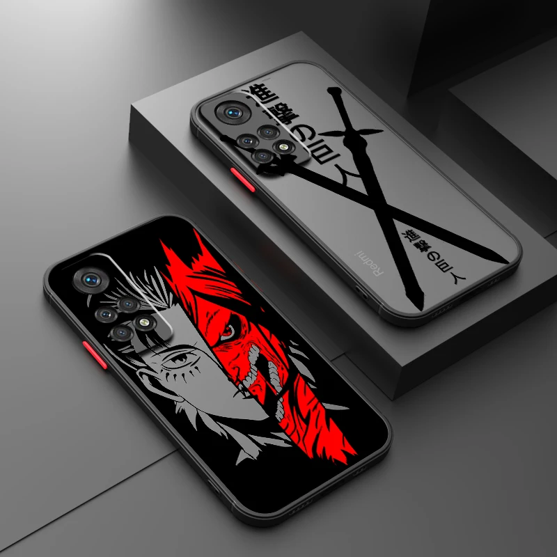 Искусство атака на Титанов аниме Матированный полупрозрачный чехол для Redmi 8 8A 9A 9C