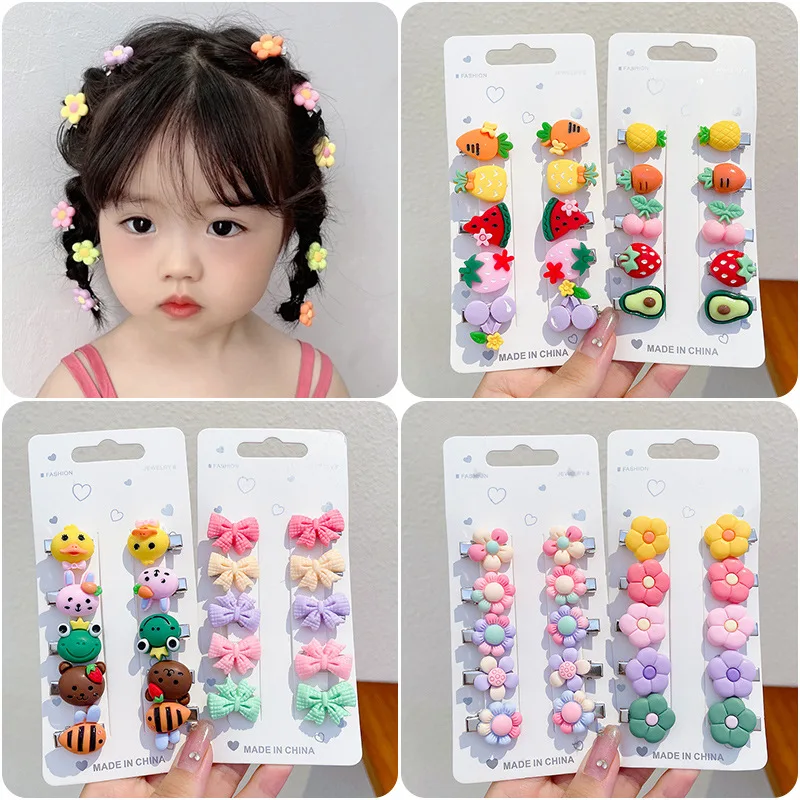 

Baby hairclip 10PCS/set of cute girl headgear , bangs clips, hair clips for kids, sweet girl hair accessories New Summer 2023