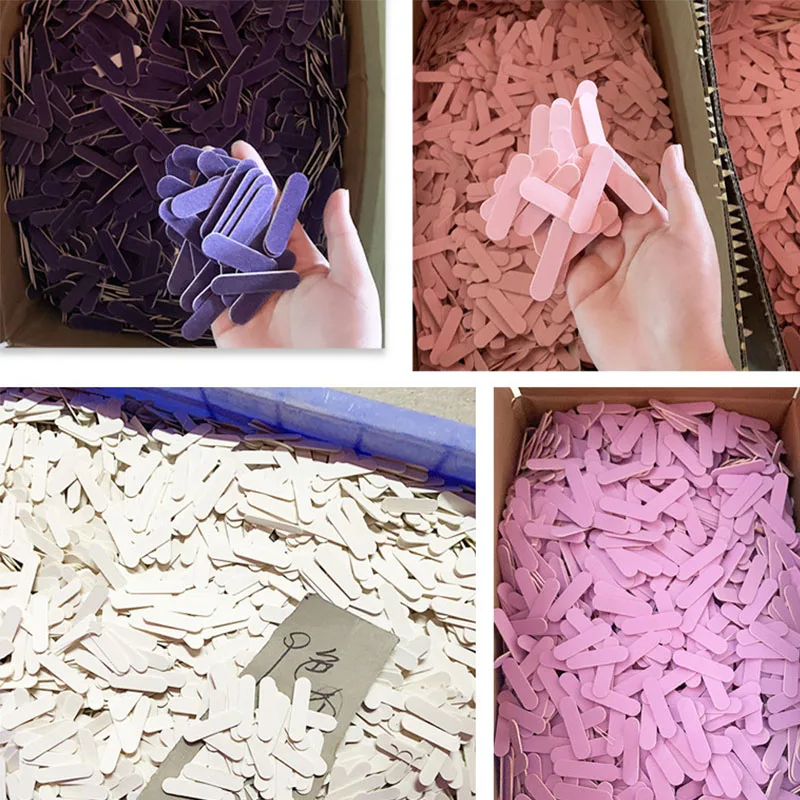 

500PCS Nail Buffer Files Wooden Colorful Lime A Ongle Pedicure Polish Nail Buffing Block Nail File Professional Manicure Tools