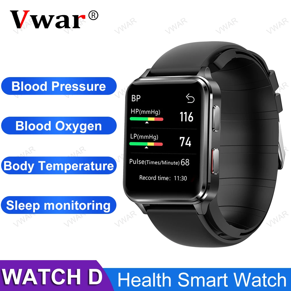 VWAR WATCH D Airbag Air Pump True Accurate Blood Pressure Smart Watch Heart Rate Body Temperature Smartwatch Men for Huawei IOS
