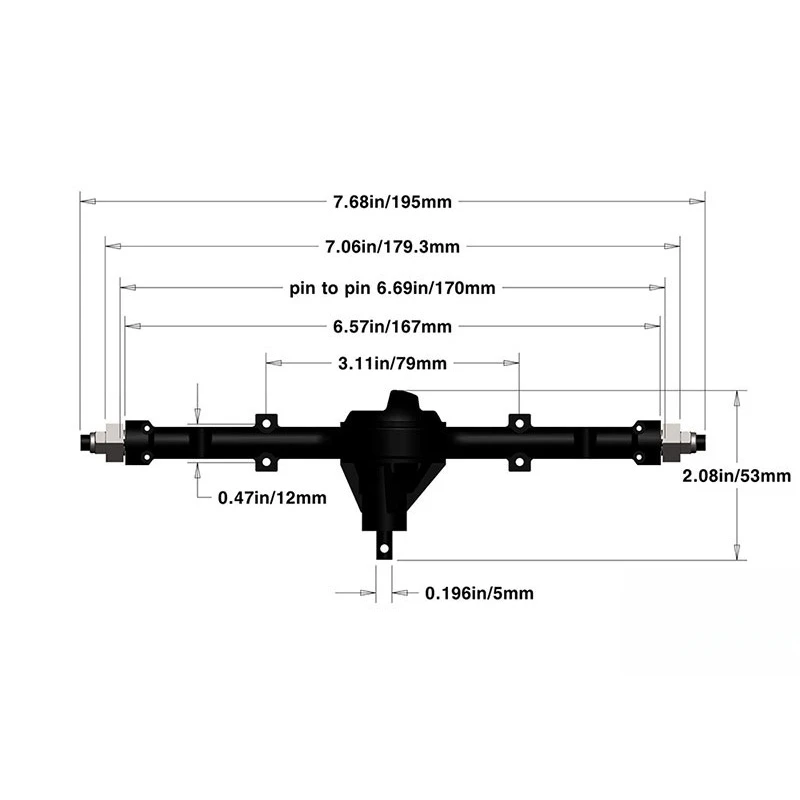 Toyota II Ultimate литая ось (задняя) для радиоуправляемого грузовика 1/10