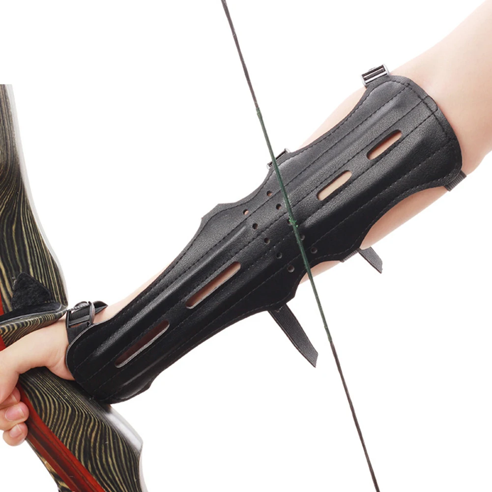 

Black Arm Guard 63g Archery Supplies Bow And Arrow Equipment Long Leather Outdoor Tool 30*13cm Archery Accessories