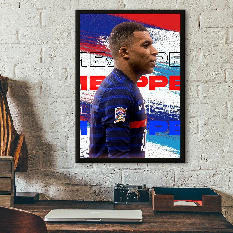 K-Kylian-M-Mbappe футбольный постер для игрока самоклеящаяся художественная
