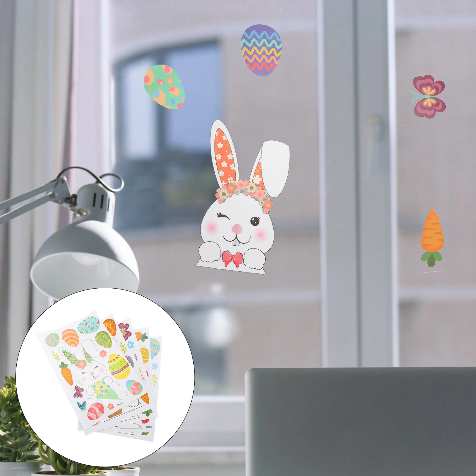 

5pcs Self-adhesive Ornament Stickers Backdrop Posters Waterproof Wall Stickers