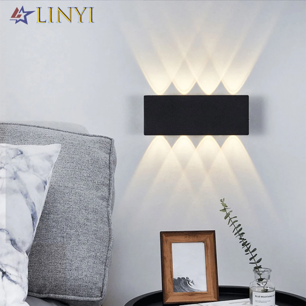 

Aluminum Outdoor Waterproof Garden Lighting Ip65 Led Wall Lamp AC86-265V Indoor Bedroom Living Room Stairs Wall Lights