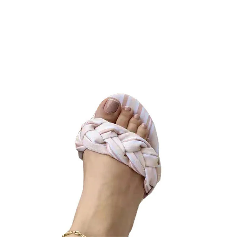 

2022 summer flat hollow twist casual slippers women's flip flops