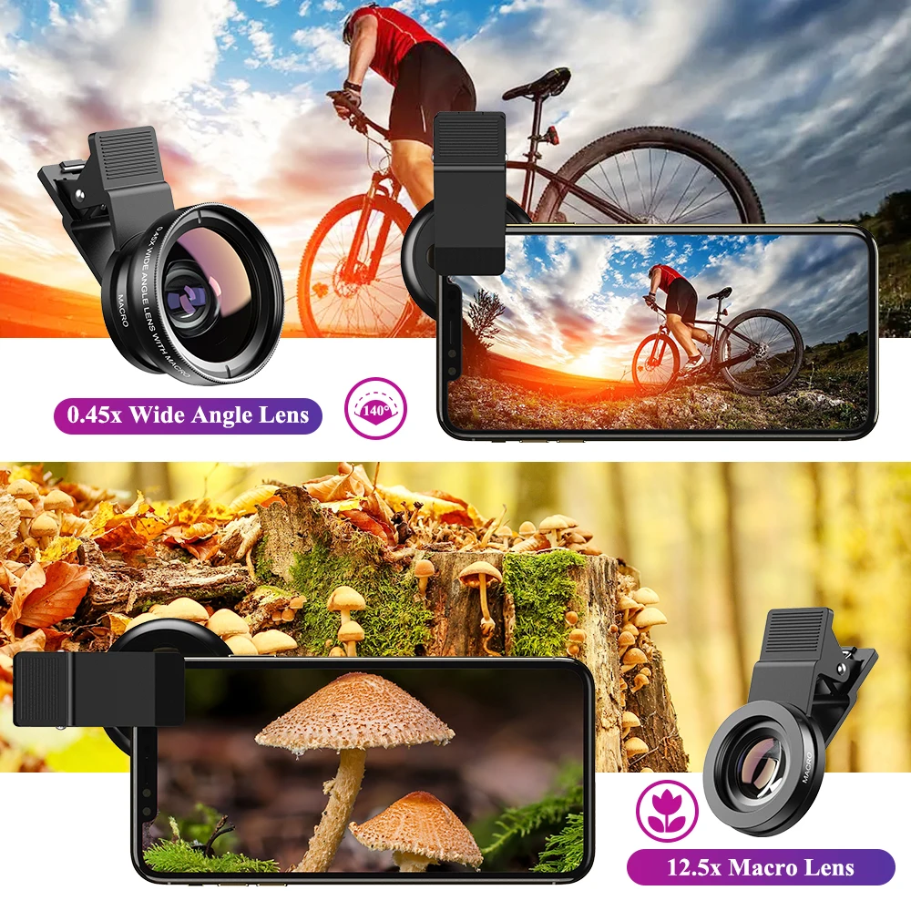 Супер широкоугольный объектив HD 0 45x с супермакро-объективом 12 5x для смартфонов