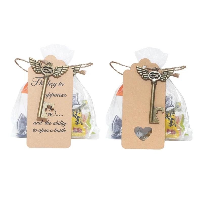 

K3NA Wedding Favours for Guests Key Bottle Openers Gift Set Keychian Decoration Key