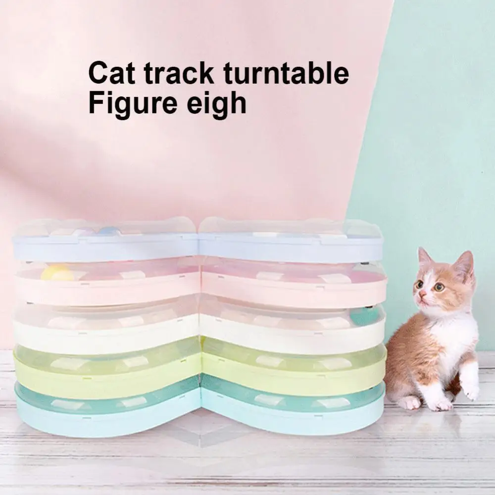 

Cat Tray Toys Pet Kitten Turntable Figure 8 Shaped Track Entertainment Supplies Cat Toys