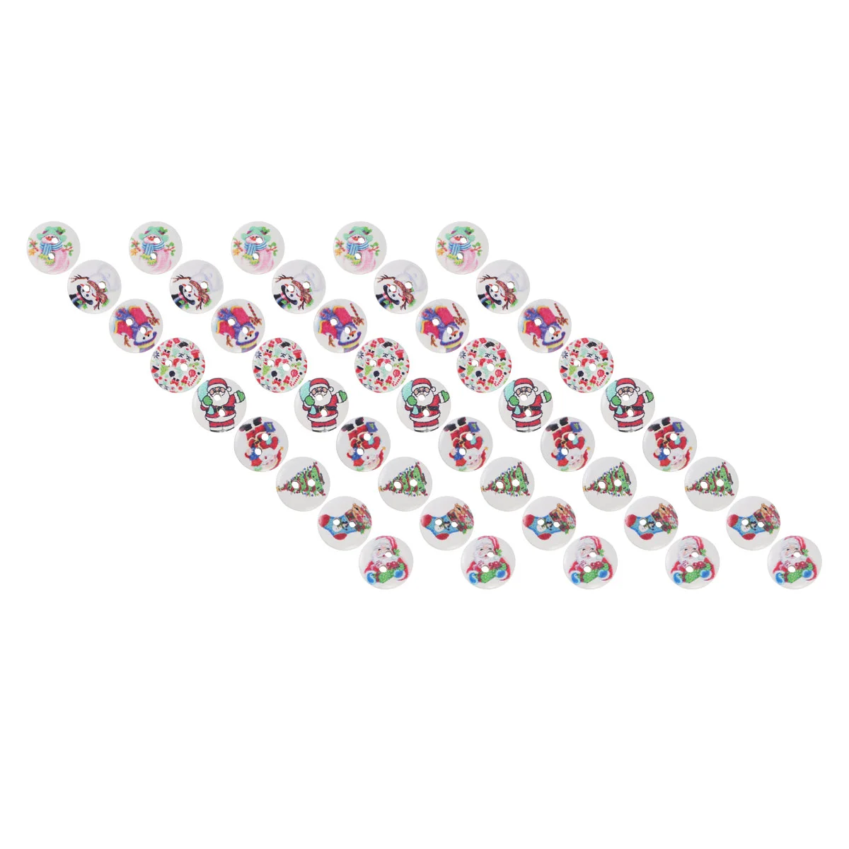 

Buttons Button Sewing Woodenchristmas Crafts Santa Diy Embellishments Decorative Kids Round Printed Flower Cartoon Assorted Set