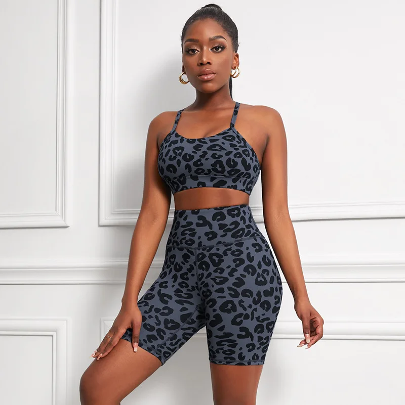 Leopard Yoga Suit for Fitness Women Sportwear 2022 Workout Clothes for Women Gym Clothing Sport Outfit Woman Two Piece Set Sexy