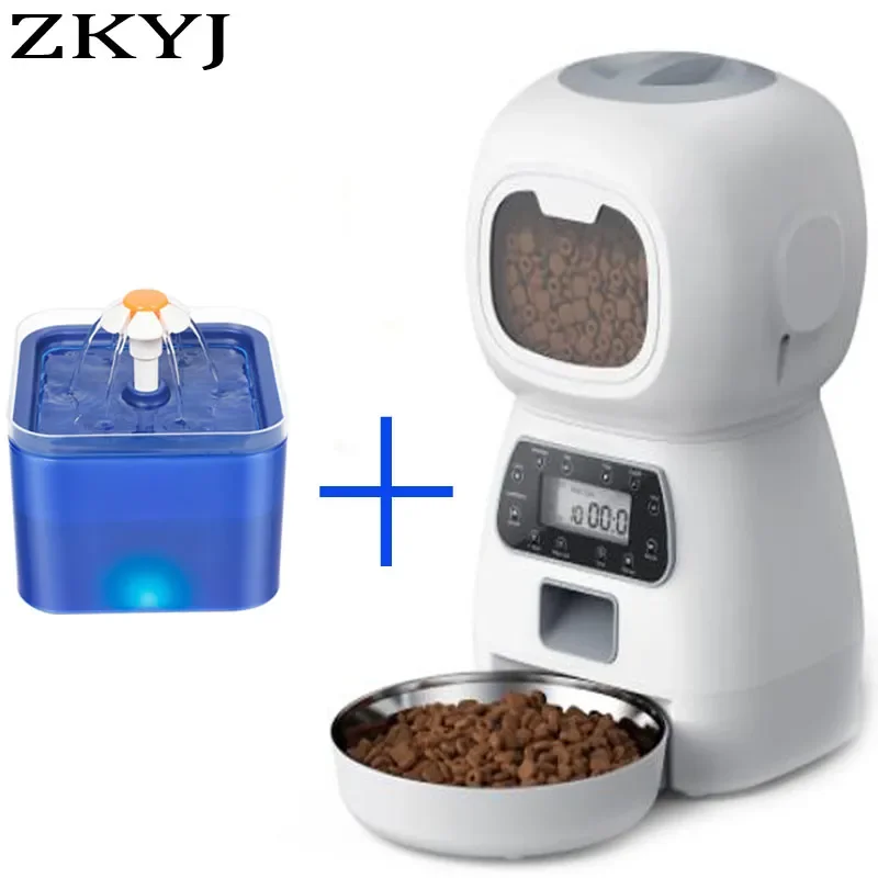 

Automatic Dogs Cats Feeder 3.5L Dry Food Dispenser 2L Pet Cat Water Fountain Drink Feeder For Auto Pet Smart Feeders Bowl