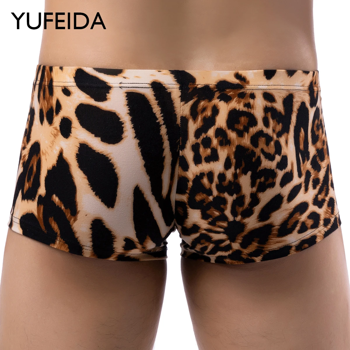 

Боксеры YUFEIDA Мужские с леопардовым принтом, нижнее белье, Трусы с U-образной выпуклостью, шорты для фитнеса, купальники, бикини