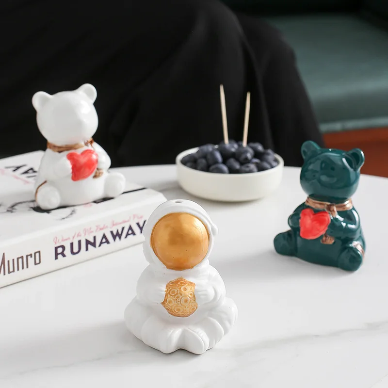 

Керамическая коробка для зубочисток с мультяшным медведем для гостиной, рабочего стола, ресторана, креативный домашний чайный столик, зубо...