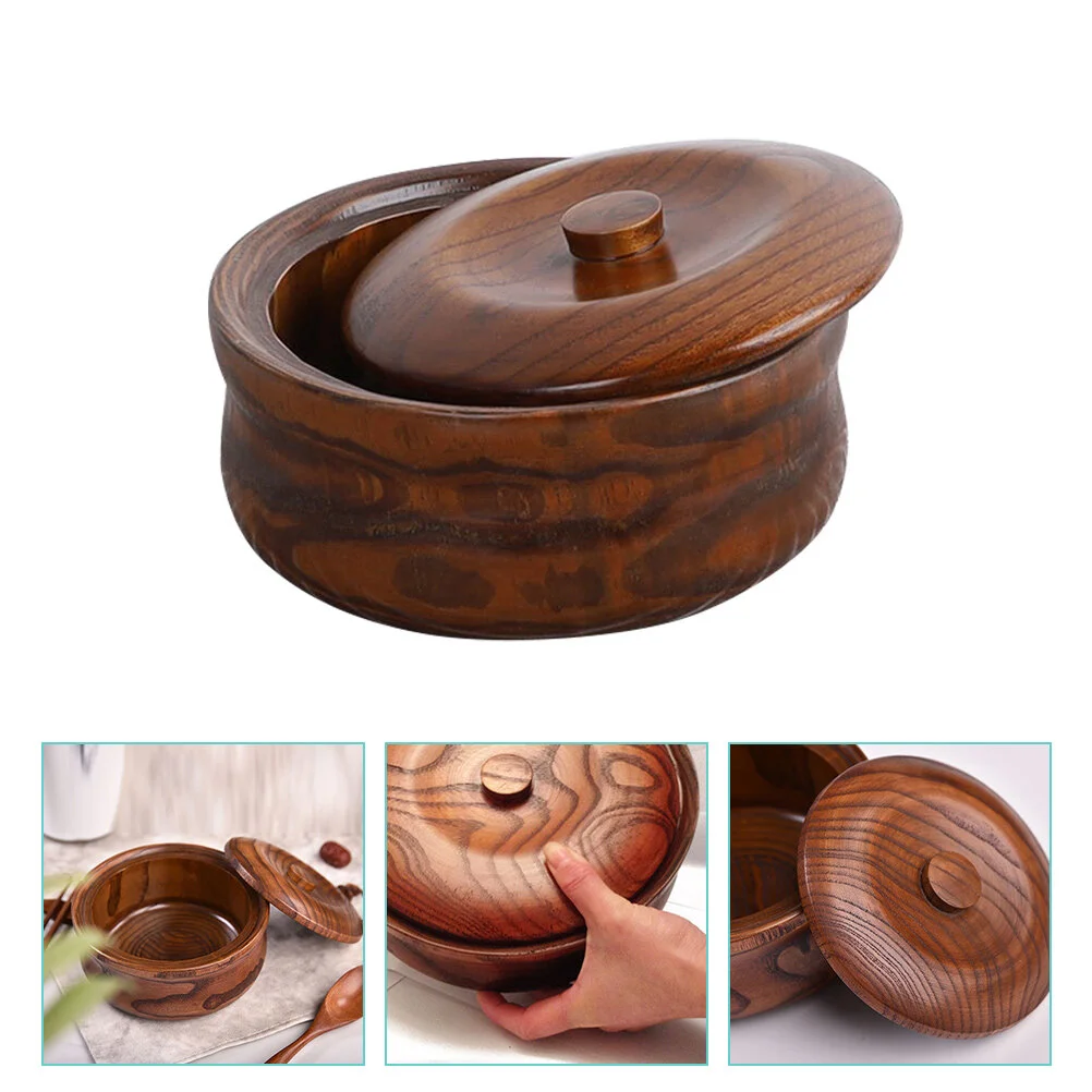 

Salad Mixing Bowls Restaurant Wooden Decorative Container 18x17cm Kitchen Supplies Multi-function Fruit Fruits Deep Soup