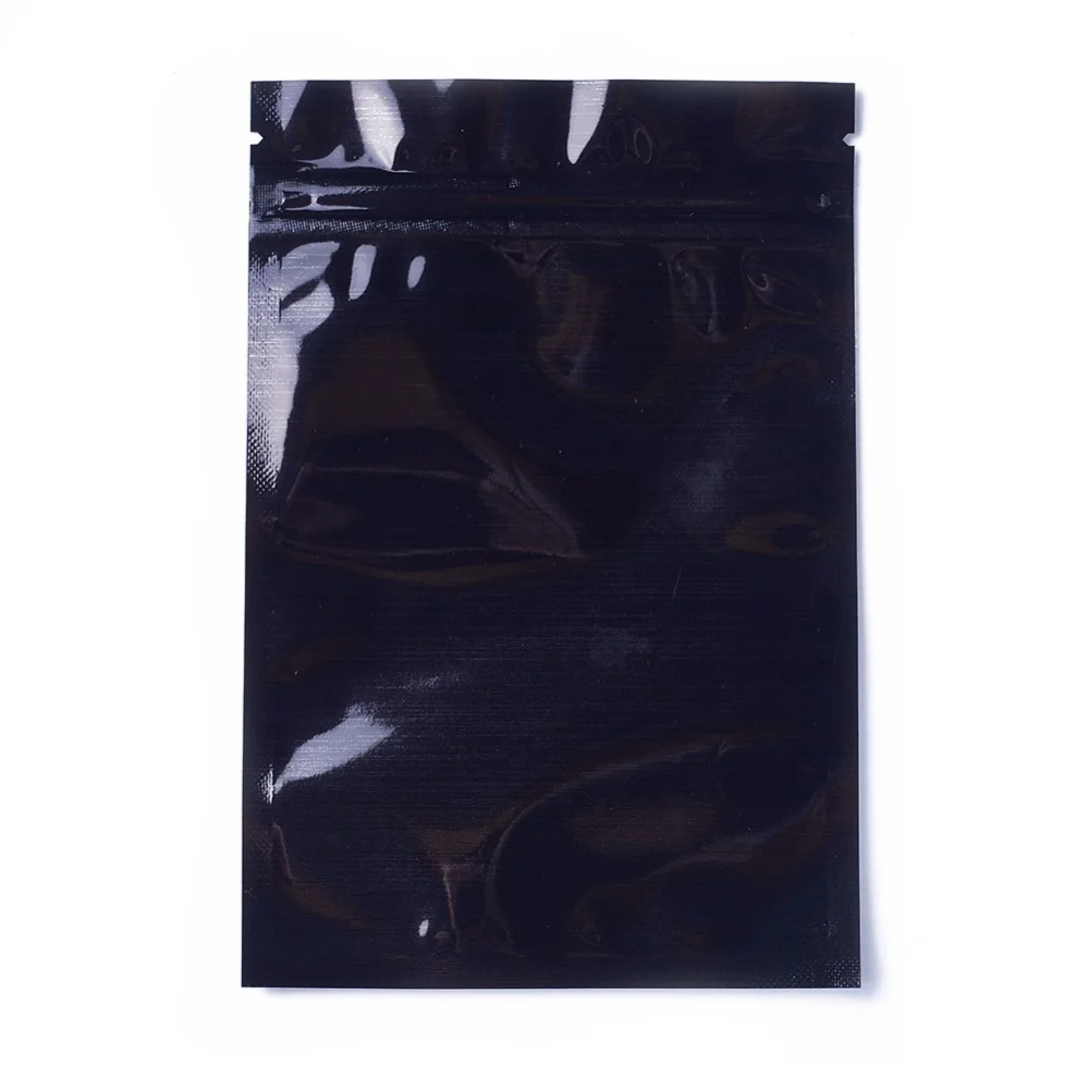 80Pcs Black Aluminum Foil Zip Lock Plastic Bags Self Seal Tear Notch Resealable Pouches for Jewelry Parts Crafts Storage Packing