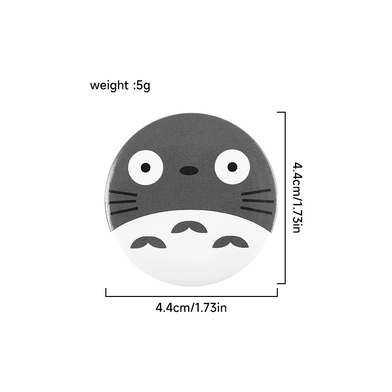 44mm Tinplate Soft Button Pin Totoro No Face Man Anime Brooch for Hat Bag Creative Childhood Movie Jewelry Gift Lapel Badge 2023 - купить по