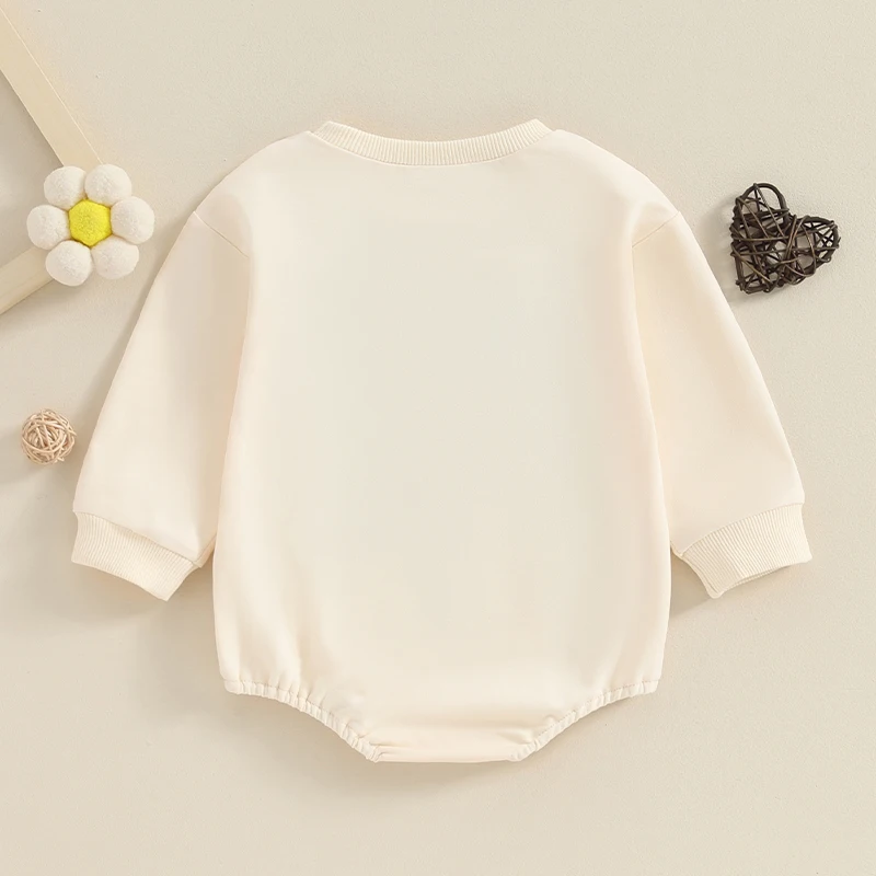 

Infant Baby Girl Clothes Daddys Girl Letter Embroidery Bubble Romper Sweatshirt Newborn Girl Cute Romper