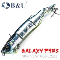 bu 9cm 6 5g 4 sectiions hot fishing lure minnow quality professional bait swim bait jointed bait equipped black or white hook
