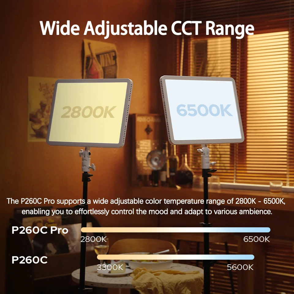 Светодиодная панель Godox P260C PRO Bi-Color 2800-6500K CRI98 TLCI98 для видеосъемки и видеоблогинга (art.: 3920dbb00cd97) - 3920dbb00cd97