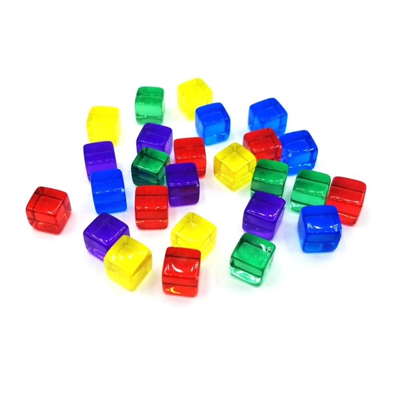 

200шт 8 мм акриловые пустые шестигранные кубики четкие ролевые кубики головоломки кубики