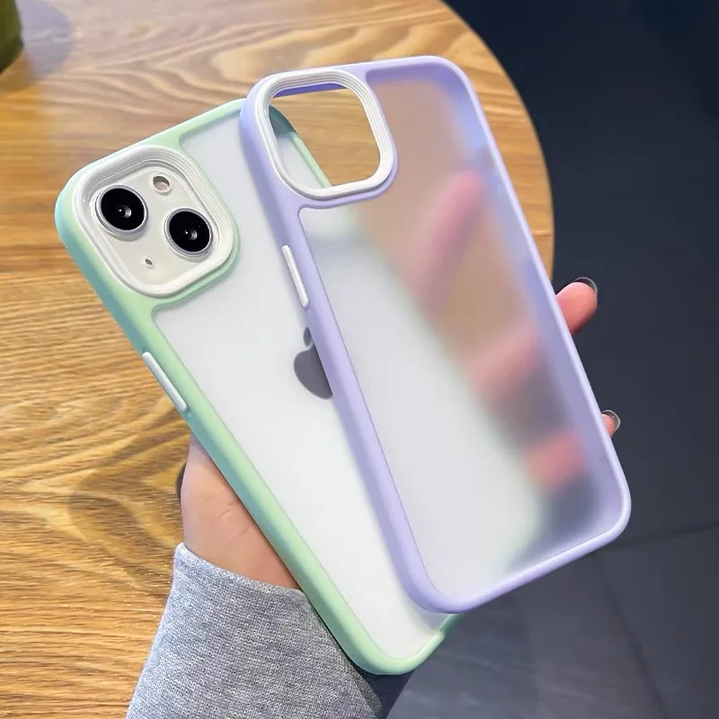 Прозрачный чехол для телефона iPhone 13 Min 12 11 Pro Max 7 8 Plus X XR XS Max 12 карамельных цветов противоударный мягкий чехол-бампер