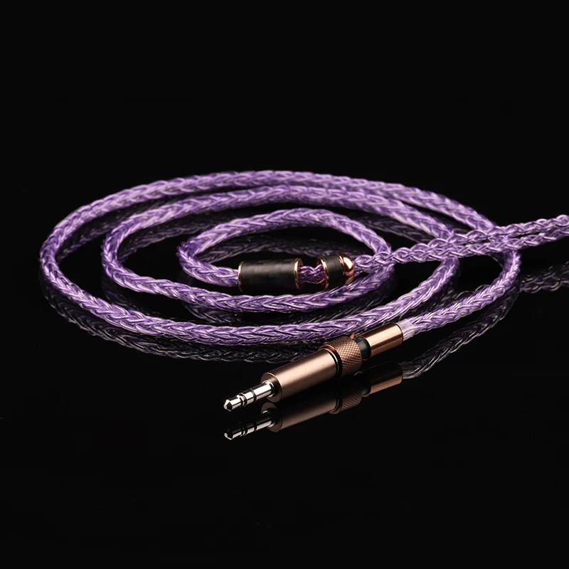 MMCX 0.78QDC IE80S Single crystal Copper plated purple Liti anti-oxidation one tothree 4.4mm 3.5mm 2.5mm Earphone upgrade cable