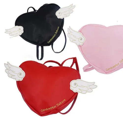 

Anime Card Captor Sakura Girls Backpack CARDCAPTOR SAKURA Shoulder Bag Women Kawaii Cosplay Wings Bags With Embroidery Letters
