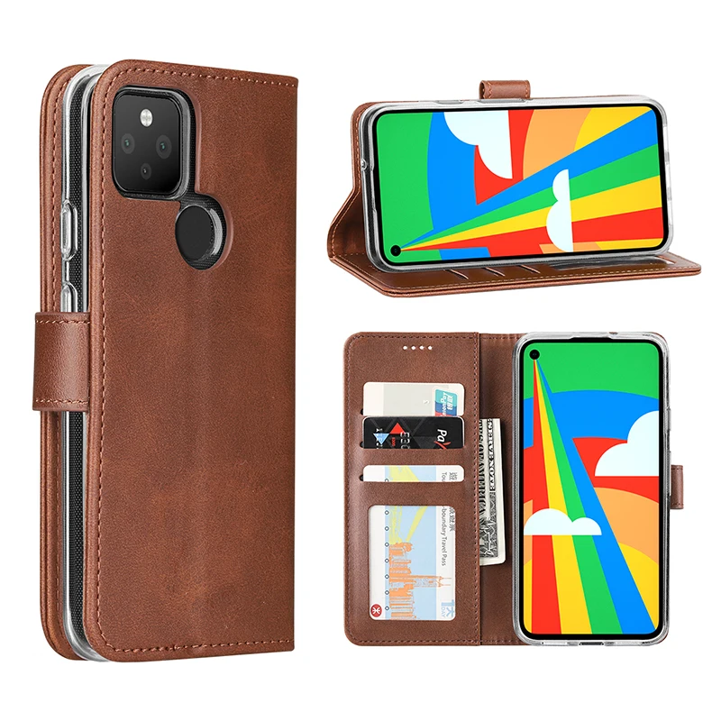 

Роскошный деловой чехол для телефона Google Pixel 5 5XL, чехол из искусственной кожи и ТПУ, чехол для Google Pixel 5XL, чехлы для телефонов
