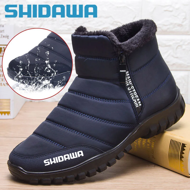 Купи Winter Men's Waterproof Fishing Boots Double Zipper Casual Sneakers Outdoor Anti Slip Breathable Warm Climbing Shoes Snow Boots за 1,867 рублей в магазине AliExpress