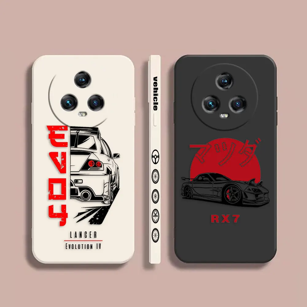 

Case For Honor MAGIC 3 4 5 Note V20 V30 V40 X30 X40 PLAT 5 5T PRO MAX 5G Simple Liquid Silicone Case Toyo Sports Car God Of War