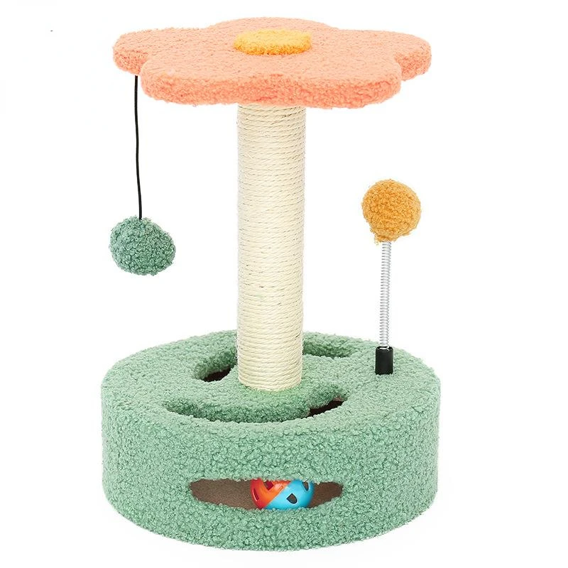 

Small cat plant house scraping column climbing furniture sisal toys for kitten exercise frame indoor activities pet supplies