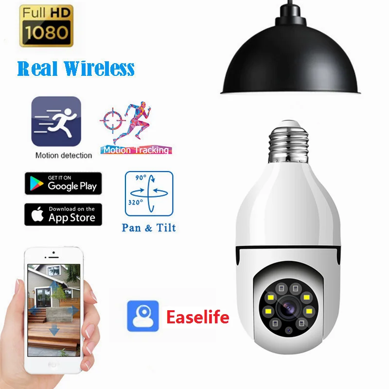 

5G Wifi E27 Bulb Surveillance Camera Night Vision Wireless Home Camera 2MP CCTV Video Security Protection Camera Wifi ip Monitor