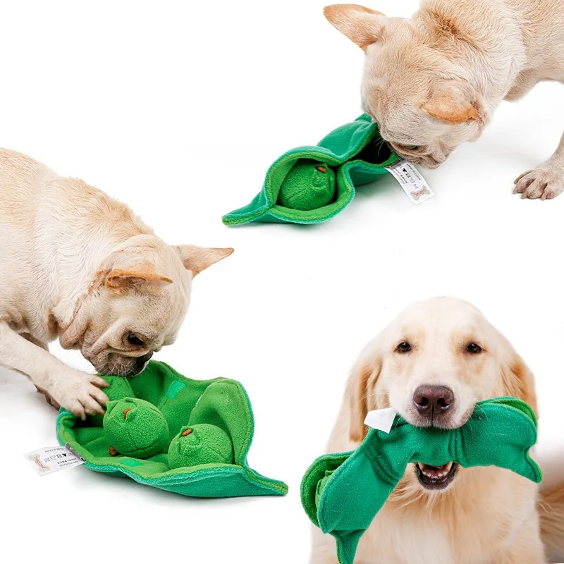 

Pea Balls Squeaky Plush Dog Toy Pet Interactive Squeaky Stuffed IQ Training Toys Snuffle Mat for Dog Pet Products