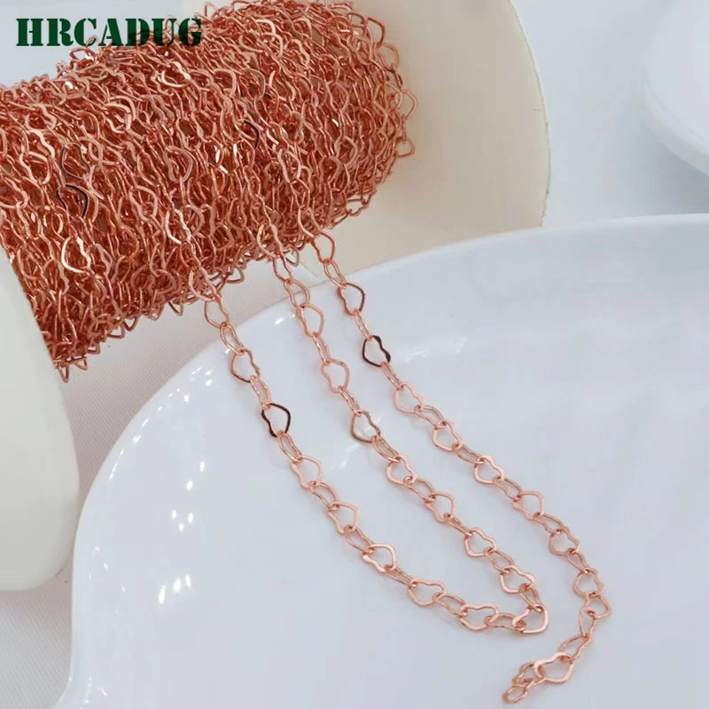 Women's Neck Chain 18K Gold Plated Metal Love Heart Clavicle Chains For DIY Female Necklace Bracelet Jewelry Making Accessories
