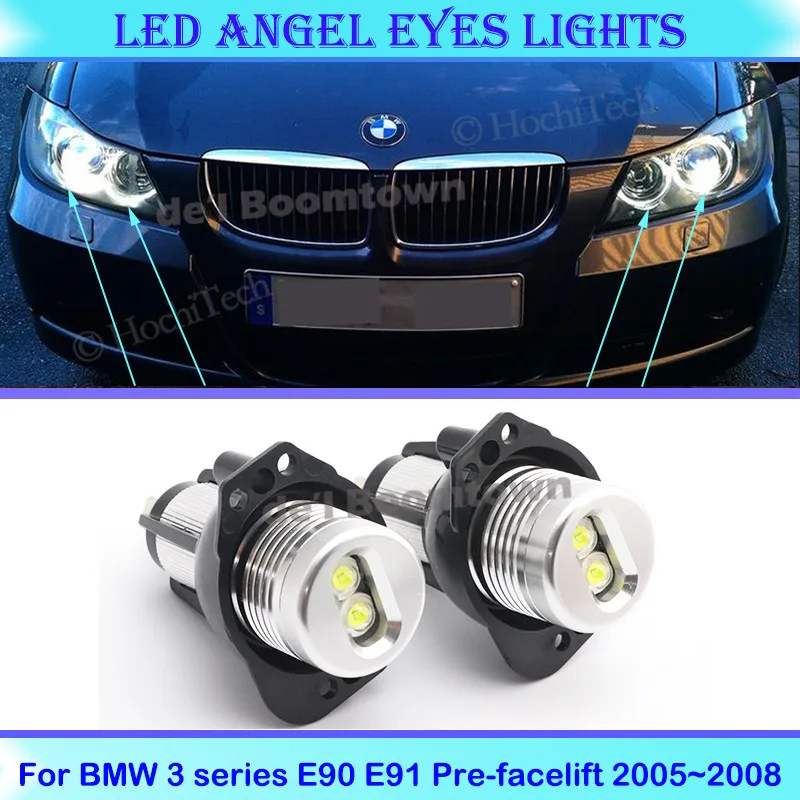 12W LED Car Halo Rings Angel Eyes Bulbs For BMW 3 series E90 E91 Pre-facelift 2005 2006 2007 2008  Headlights  Lamps