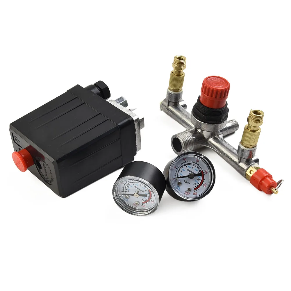 Pump Pressure Control Switch Valve Manifold Regulator W/ Gauges
