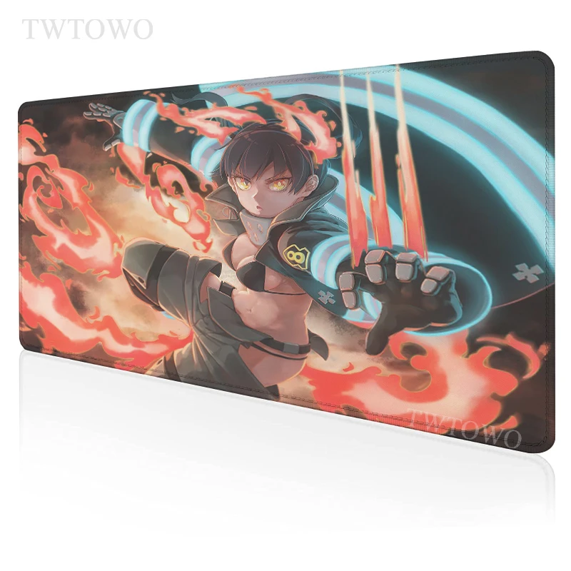 

Fire Force Mouse Pad Gamer New Computer Large XXL keyboard pad MousePads Gamer Office Natural Rubber Anti-slip Soft Mouse Mat
